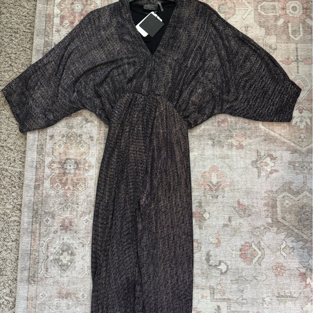 Dress Forum Black and Silver Textured Dress